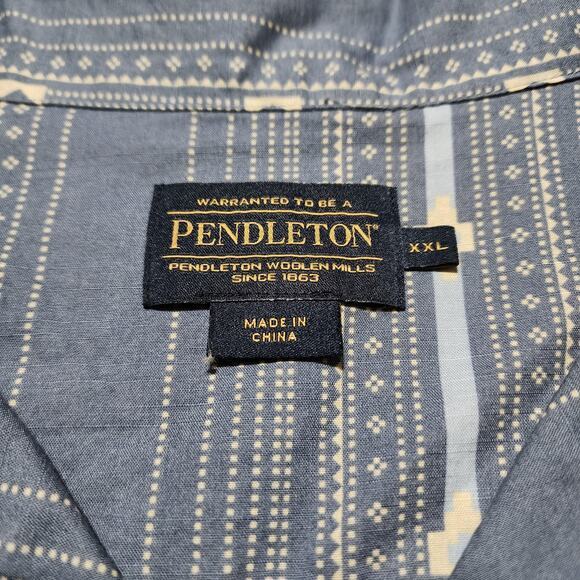 Pendleton Men's Short Sleeve Aloha Stripe Button Up Shirt Size XXL Woven Cotton - Picture 3 of 6